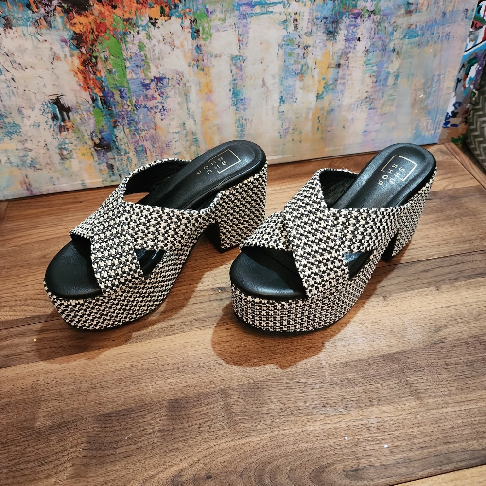 Zara Black and White Platform Shoes with Chunky Sole